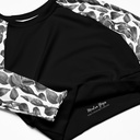 Crop Top Floraison Noire