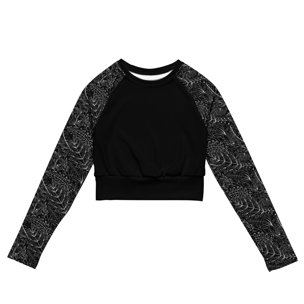 Crop Top Jungle noire - Motif Manche